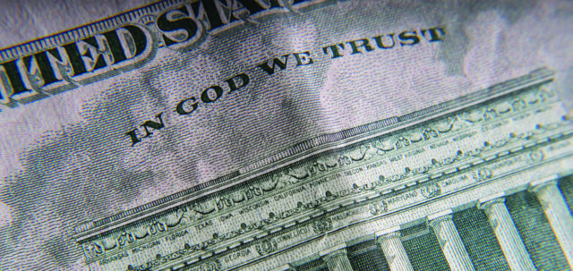 Close up of dollar bill